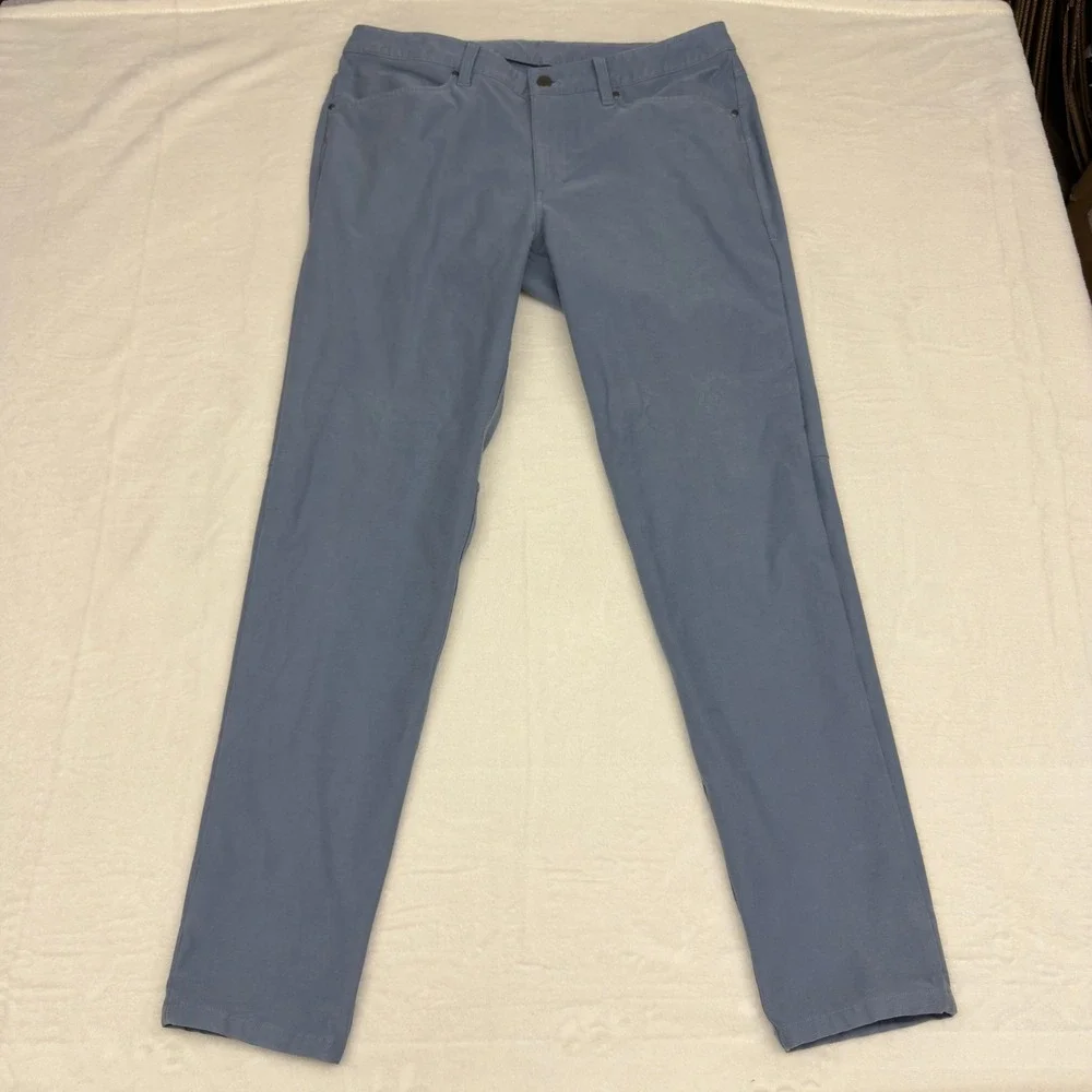 Lululemon Pants Mens 34x31 Slate Blue ABC Slim Fit Utilitech 5 Pocket Canvas